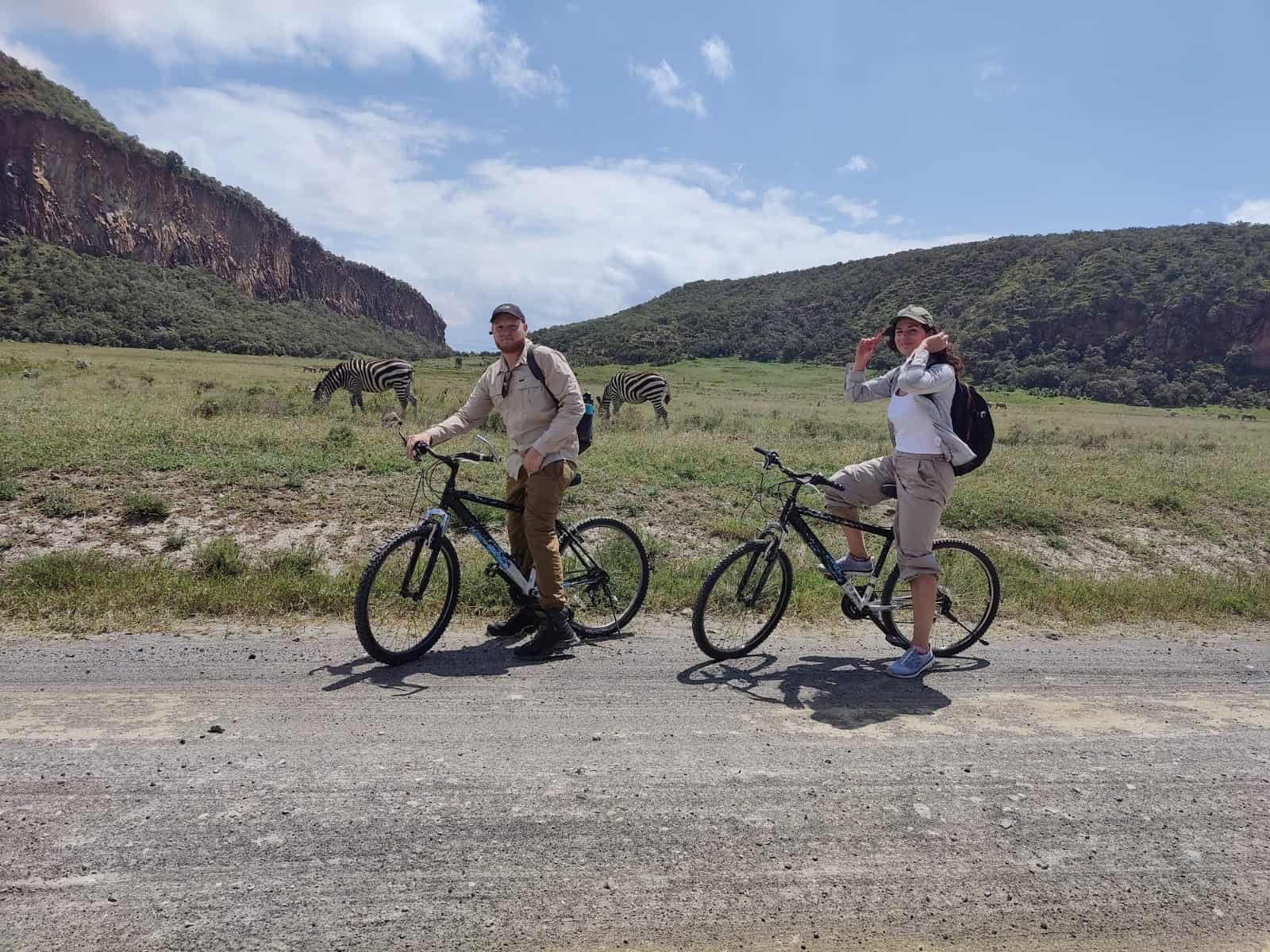 Guests on a bike ride inside Hell's Gate National Park