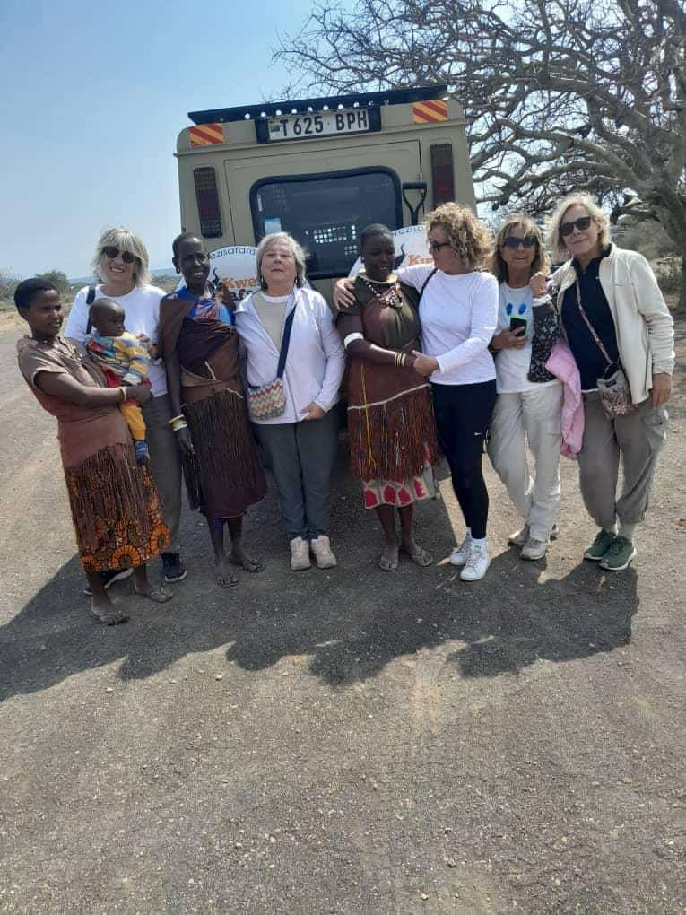 Travellers on a cultural experience in Tanzania