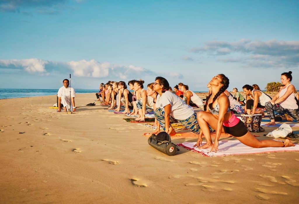 Get to experience yoga lessons along the beach area.